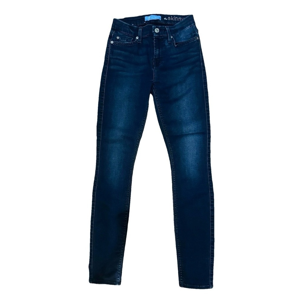 7 For All Mankind B(air) Denim “The Skinny” Jeans - Size 24, Dark indigo wash
